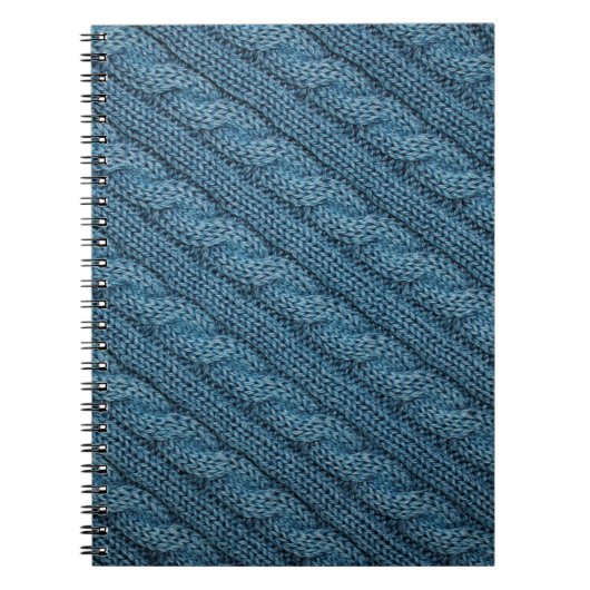 Textur des Strickstoffes, hellblaues Colo Notizblock (Vorderseite)
