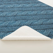 Textur des Strickstoffes, hellblaues Colo Sherpadecke (3/4)