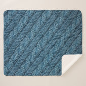 Textur des Strickstoffes, hellblaues Colo Sherpadecke (Vorderseite (Horizontal))