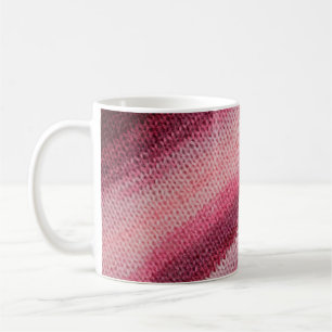 Textur des Strickstoffes mit abstraktem Pat Kaffeetasse