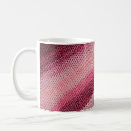 Textur des Strickstoffes mit abstraktem Pat Kaffeetasse (Links)