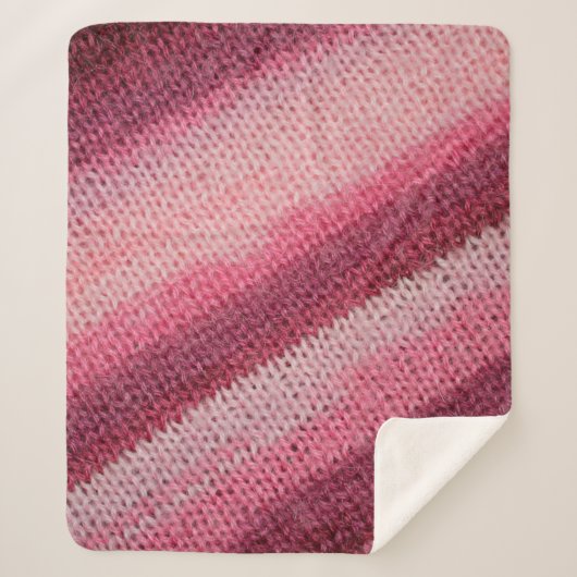 Textur des Strickstoffes mit abstraktem Pat Sherpadecke (Vorderseite)