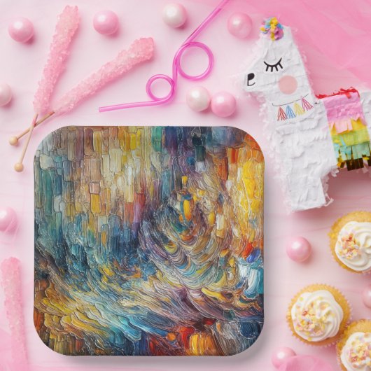 Textur dick Paint Abstrakt Pappteller (Party)