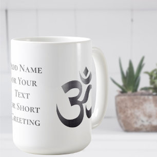 Textur-Effekt Dunkelgraues Om-Symbol 15oz-Kaffeeta Kaffeetasse