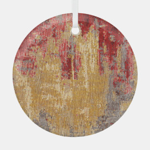 Textur eines orientalischen rot-goldenen Teppichs. Ornament Aus Glas