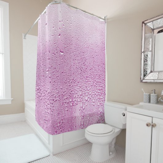 Textur eines Regenfalles auf einem Glas Nasstransp Duschvorhang (Beispiel)