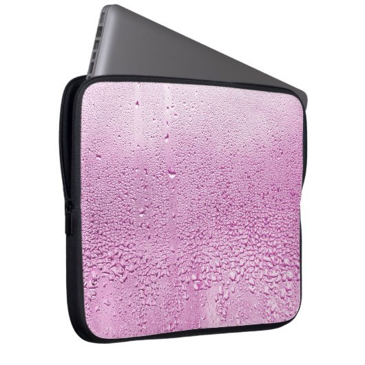 Textur eines Regenfalles auf einem Glas Nasstransp Laptopschutzhülle (Vorne Rechts)