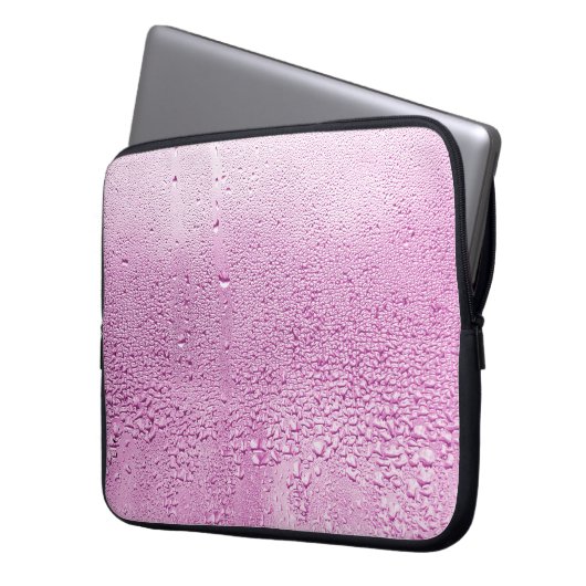 Textur eines Regenfalles auf einem Glas Nasstransp Laptopschutzhülle (Vorderseite Links)