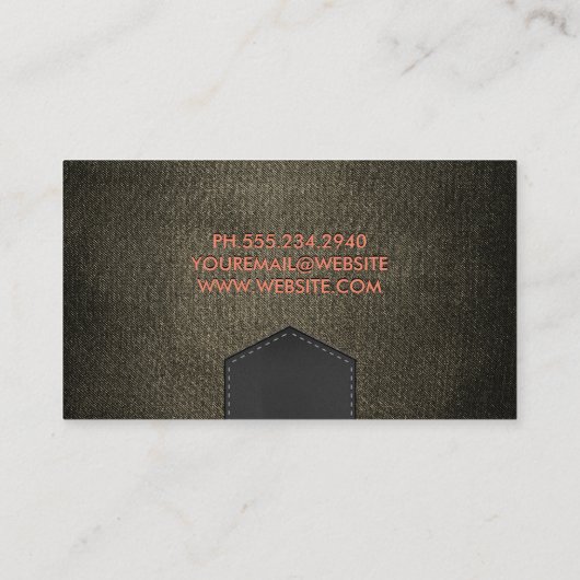 Textur | Embossed Letting Visitenkarte (Rückseite)