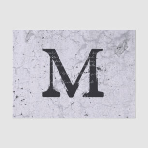 Textur Grau Farmhaus Rustikal Vintage Monogramm Seidenpapier