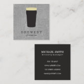 Textur grau mit Bierglas Quadratische Visitenkarte (Vorne/Hinten)