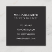 Textur grau mit Bierglas Quadratische Visitenkarte (Rückseite)