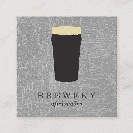 Textur grau mit Bierglas Quadratische Visitenkarte (Vorderseite)