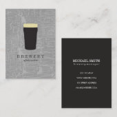 Textur grau mit Bierglas Visitenkarte (Vorne/Hinten)
