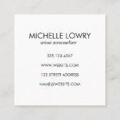 Textur Grau mit Rotem Weinglas Quadratische Visitenkarte (Rückseite)