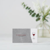 Textur, grau/Weinglas Visitenkarte (Stehend Vorderseite)