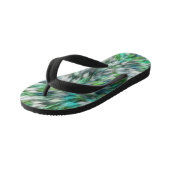 Textur Grünes Pelzdesign Kinderbadesandalen (Schrägansicht)
