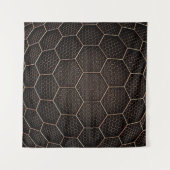 Textur-Hexagon-Raster Wandteppich (Vorderseite (Horizontal))