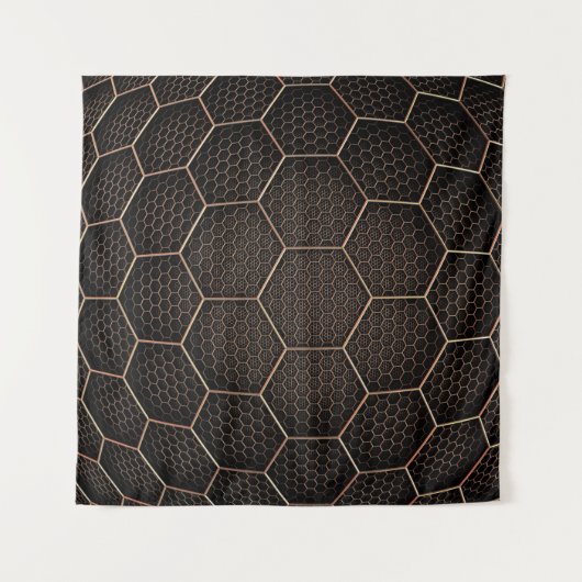 Textur-Hexagon-Raster Wandteppich (Vorderseite (Horizontal))