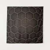 Textur-Hexagon-Raster Wandteppich (Vorderseite)