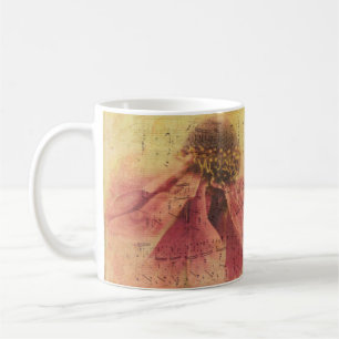 Textur-Hintergrundpapierblüte Kaffeetasse