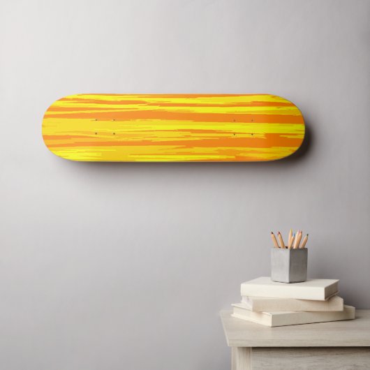Textur Holz Muster gelb Orange Skateboard (Wandkunst (Horz))