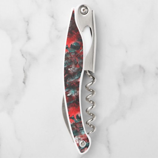 Textur in ausgeprägten verdorbenen roten Blätter a Kellnermesser (Rückseite)