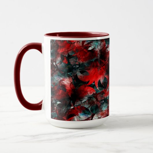 Textur in ausgeprägten verdorbenen roten Blätter a Tasse (Links)