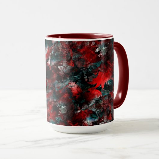 Textur in ausgeprägten verdorbenen roten Blätter a Tasse (VorderseiteRechts)