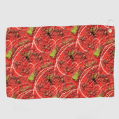 Textur in einigen lebendigen Korallen mit Tee-grün Golfhandtuch (Horizontal)