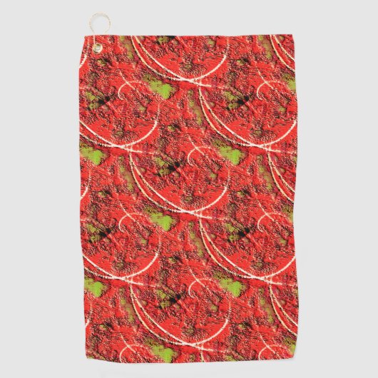 Textur in einigen lebendigen Korallen mit Tee-grün Golfhandtuch (Vorderseite)