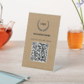 Textur-Logo-Restaurant-Menü-QR-Code-Geschäft Sockelschild (In SItu)