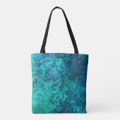 Textur Marmor Stein sehen blau türkis aquamarin Tasche (Rückseite)