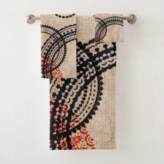 Textur Minimalistisch Geo Muster Badhandtuch Set