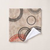 Textur Minimalistisch Geo Muster Badhandtuch Set (Waschlappen)