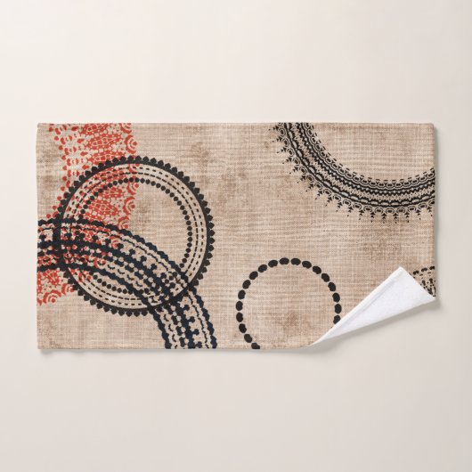 Textur Minimalistisch Geo Muster Badhandtuch Set (Handtuch)