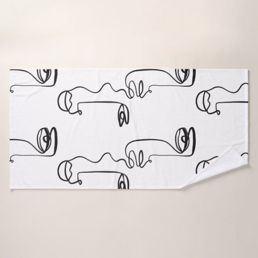 Textur mit abstrakten Gesichtern. Eine durchgehend Badehandtuch (Badehandtuch)