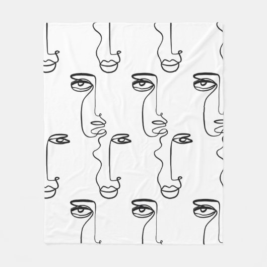 Textur mit abstrakten Gesichtern. Eine durchgehend Fleecedecke (Vorderseite)