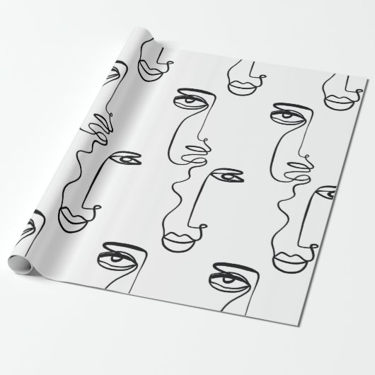 Textur mit abstrakten Gesichtern. Eine durchgehend Geschenkpapier (Ungerollt)