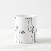 Textur mit abstrakten Gesichtern. Eine durchgehend Kaffeetasse (Mittel)