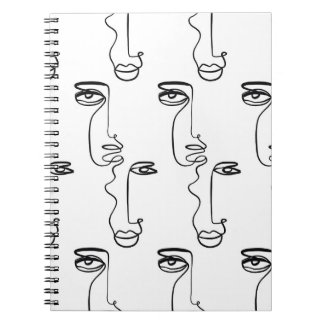 Textur mit abstrakten Gesichtern. Eine durchgehend Notizblock