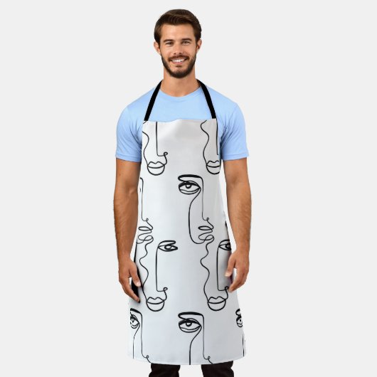 Textur mit abstrakten Gesichtern. Eine durchgehend Schürze (Getragen)