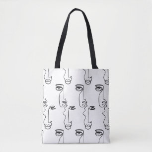 Textur mit abstrakten Gesichtern. Eine durchgehend Tasche
