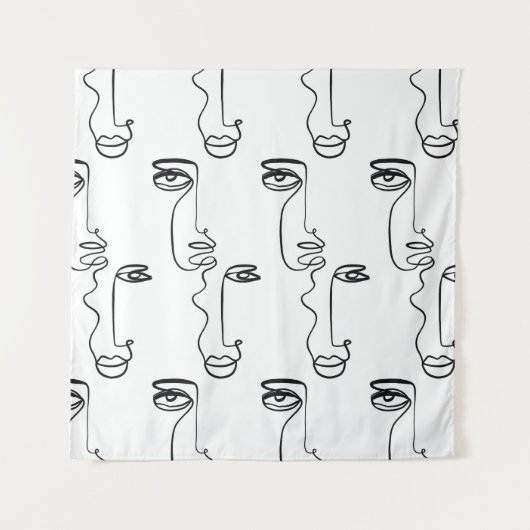 Textur mit abstrakten Gesichtern. Eine durchgehend Wandteppich (Vorderseite)