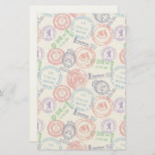 Textur mit echten Briefmarke. Briefpapier (Vorne/Hinten)