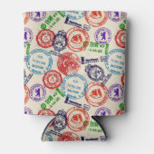 Textur mit echten Briefmarke. Dosenkühler (Vorderseite)