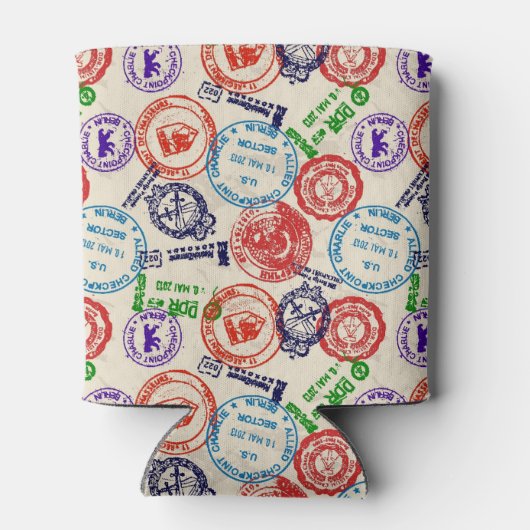 Textur mit echten Briefmarke. Dosenkühler (Rückseite)