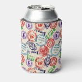 Textur mit echten Briefmarke. Dosenkühler (Kanne Rückseite)