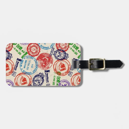 Textur mit echten Briefmarke. Gepäckanhänger (Vorderseite horizontal)