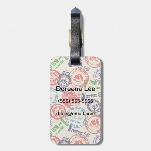 Textur mit echten Briefmarke. Gepäckanhänger (Rückseite vertikal)